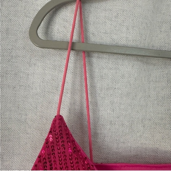 EUC SHENHE Women's Sequin V Neck Sleeveless Spaghetti Strap Cami Romper Jumpsuit - Picture 4 of 8